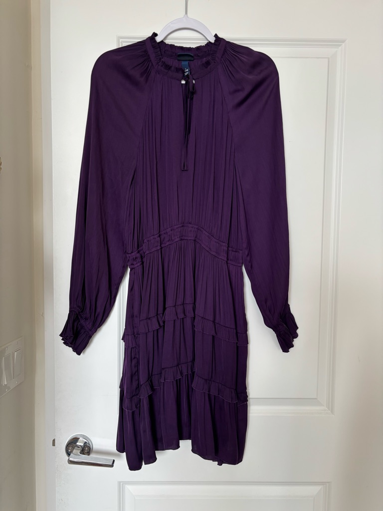 Scoop Nyc Purple Long-Sleeve Dress